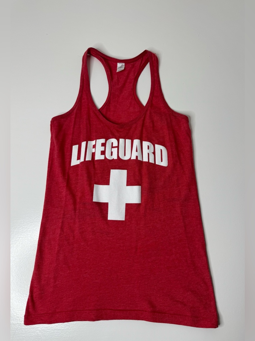 Tultex Red Heather Tee with Purple Logo Tag